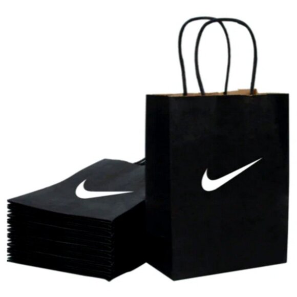 GOODIE Party Favor Bags Set: Sw00sh Party Bags| SET OF 10| BLACK W/ WHITE - Picture 1 of 3